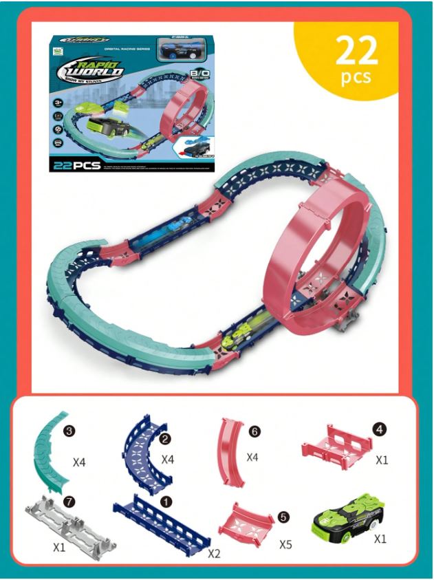 مسار سباق كهربائي – Rapid World Loop Track (22 قطعة)