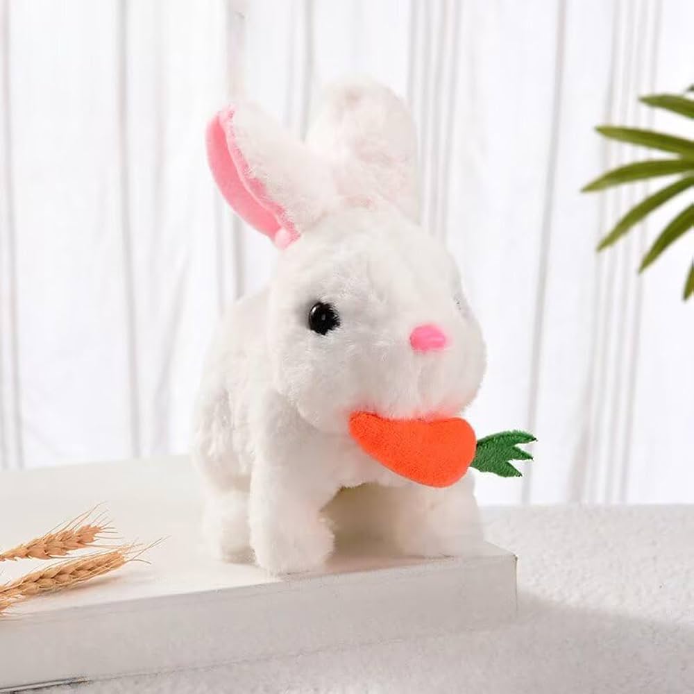 Interactive Bunny Toys - Furry Bunnies Can Walk and Make Sounds - Interactive Animal Doll for Kids
