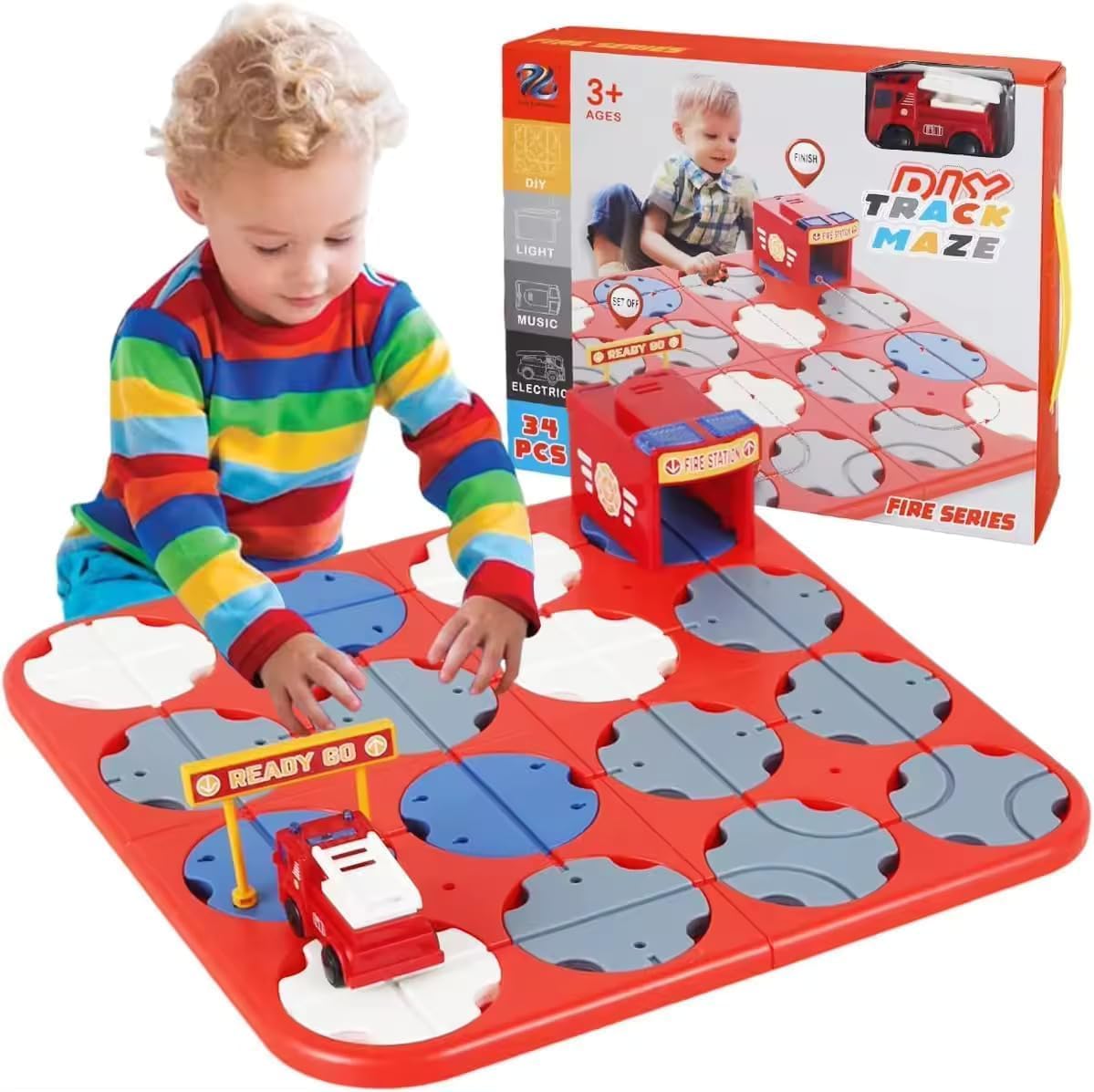 DIY Fire Truck Track Maze