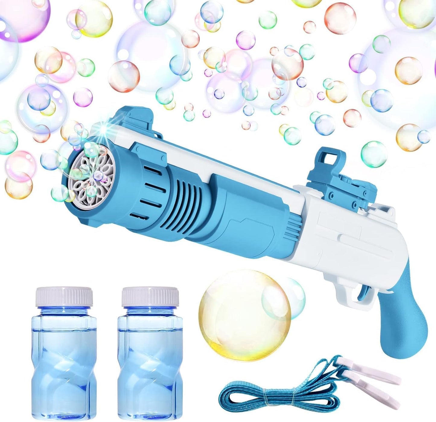 9 Holes Bubble Gun مسدس بابلز يعمل بالشحن