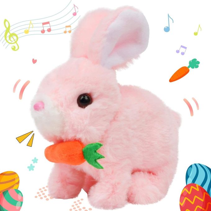 Interactive Bunny Toys - Furry Bunnies Can Walk and Make Sounds - Interactive Animal Doll for Kids