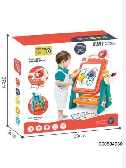 🧩 سبورة تعليمية 2 في 1 – رسم وألعاب تركيب للأطفال(64260)