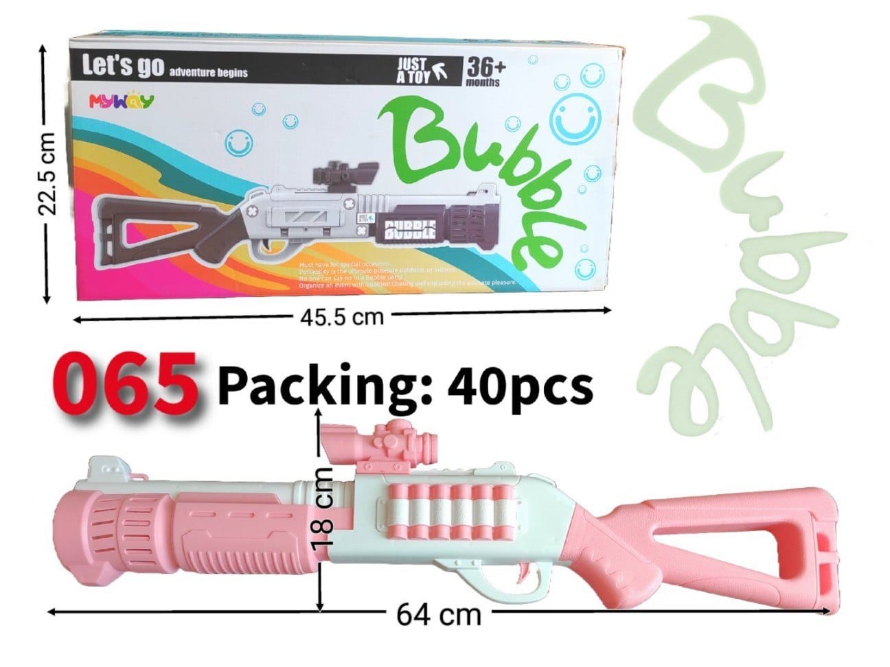 مسدس بابلز Bubble Gun Big Size For Kids
