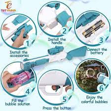 9 Holes Bubble Gun مسدس بابلز يعمل بالشحن