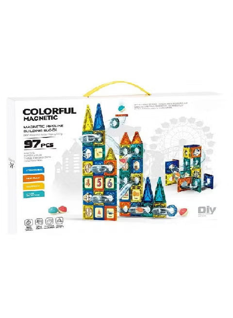 Colorful Magnetic Pipeline Building Blocks – 97 Pcs