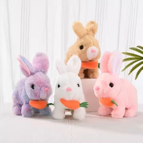 Interactive Bunny Toys - Furry Bunnies Can Walk and Make Sounds - Interactive Animal Doll for Kids