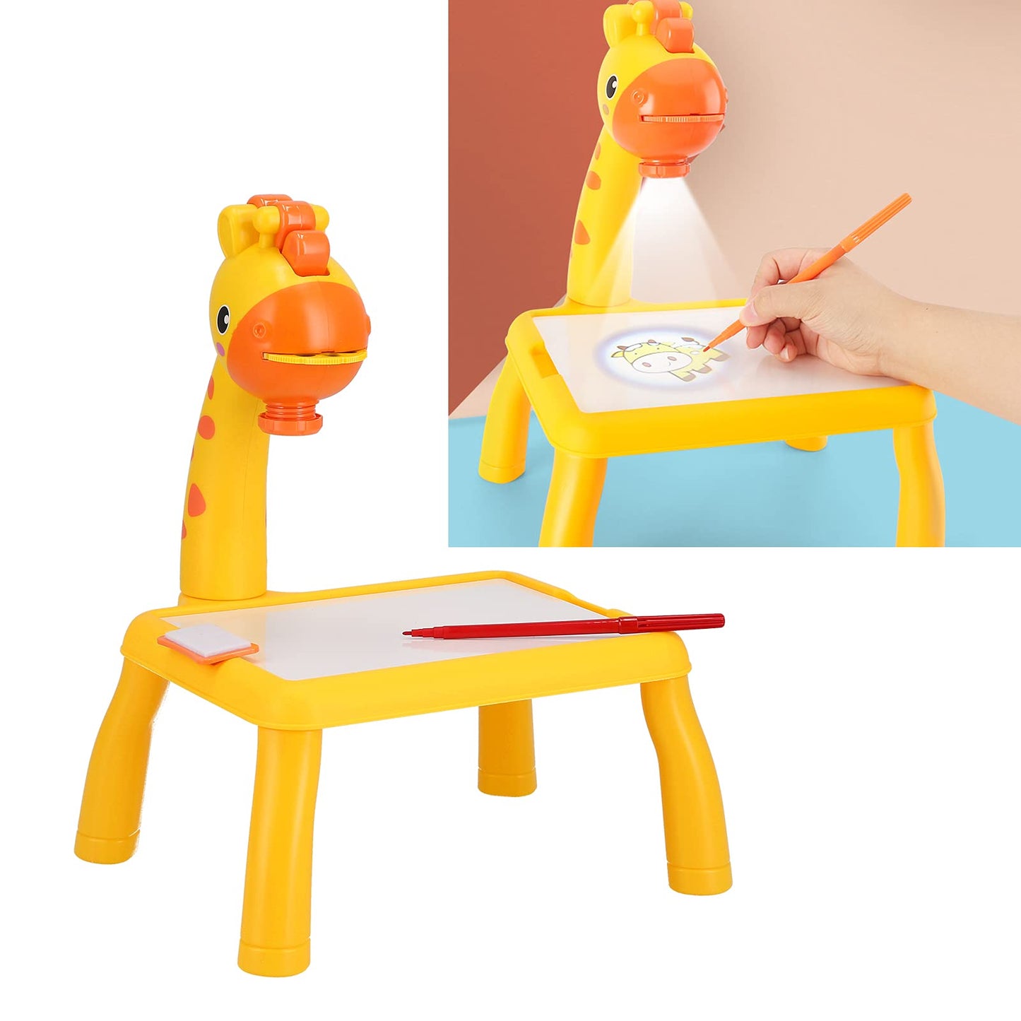 لعبة جهاز عرض للاطفال الصغار، لوحة رسم كهربائية للعبة تعليمية للاطفالTOY Projector Painting Set for Kids, Child Trace, and Draw - Led Art Drawing Projector with Light & Music (65508)