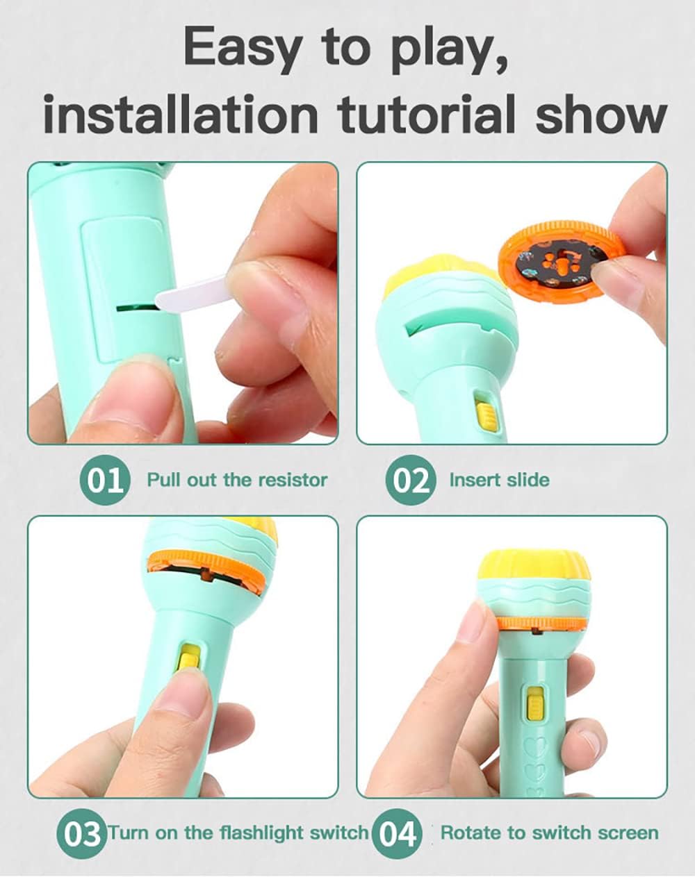 Projector Flashlight Toy كشاف بروجكتور