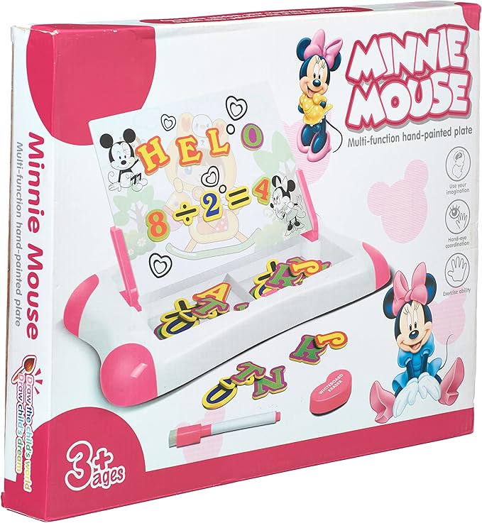 Generic Minnie Mouse Magnetic Board for Girls, Age 3 & Above, Includes Magnetic Letters & Numbers(1596)