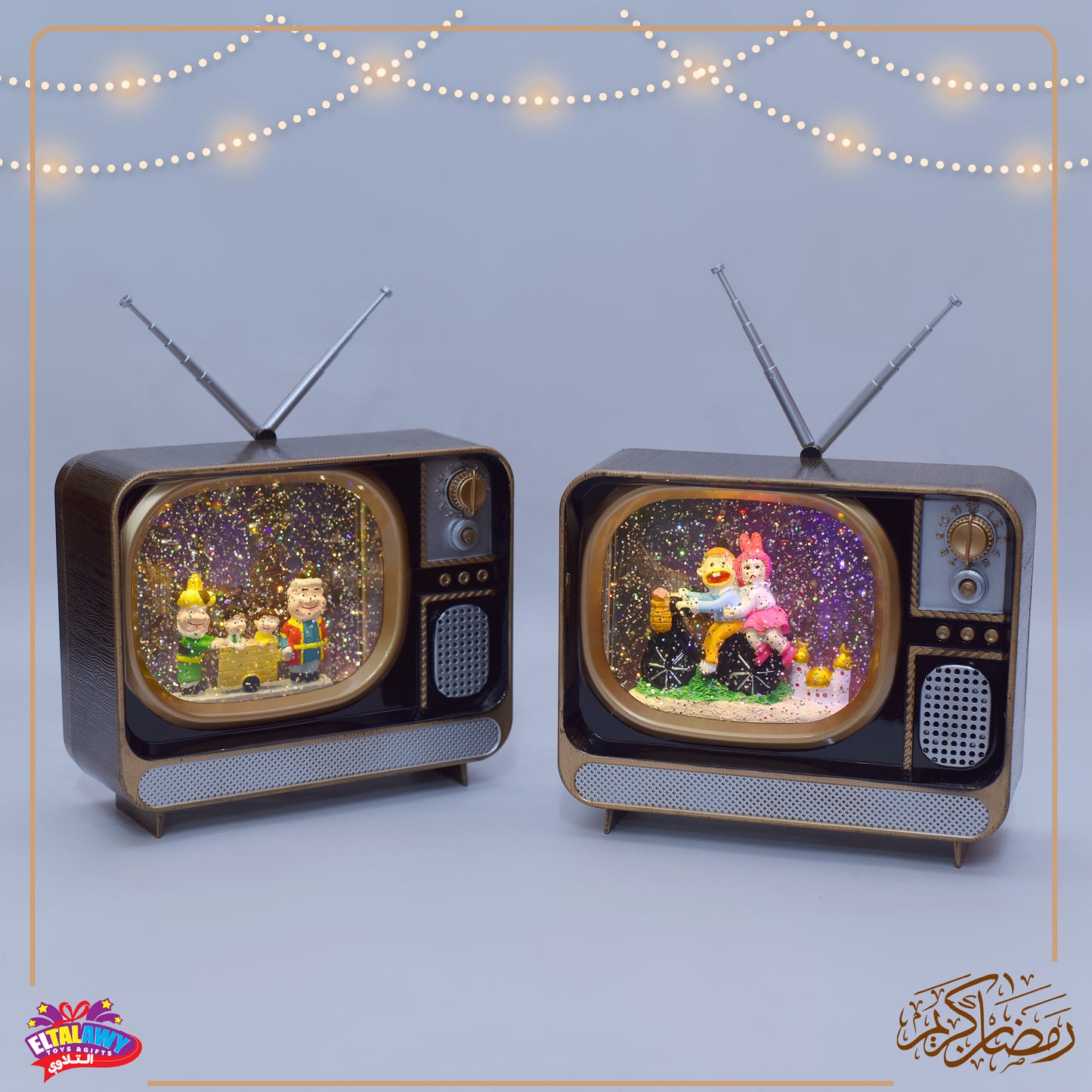 📺✨ فانوس رمضان شكل تلفزيون قديم – بالإضاءة والموسيقى ✨📺