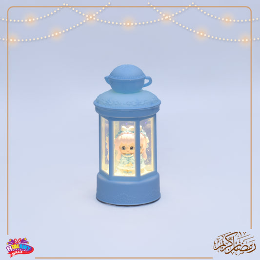 🌙✨ فانوس رمضان جليتر وردي – إضاءة  ✨🌙