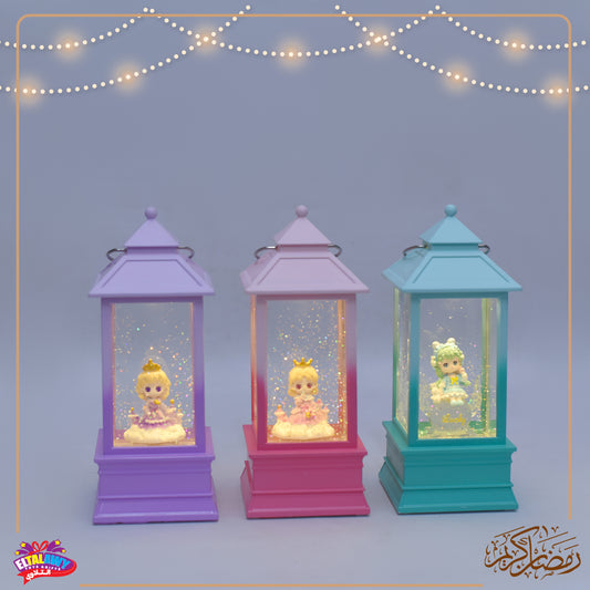 🌙✨ فانوس رمضان جليتر وردي – إضاءة وموسيقى ✨🌙