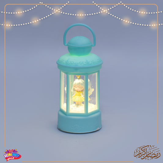 🌙✨ فانوس رمضان جليتر وردي – إضاءة  ✨🌙