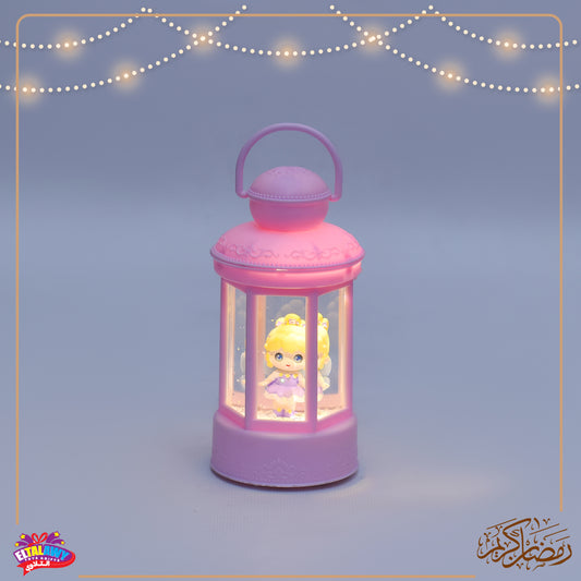 🌙✨ فانوس رمضان جليتر وردي – إضاءة  ✨🌙